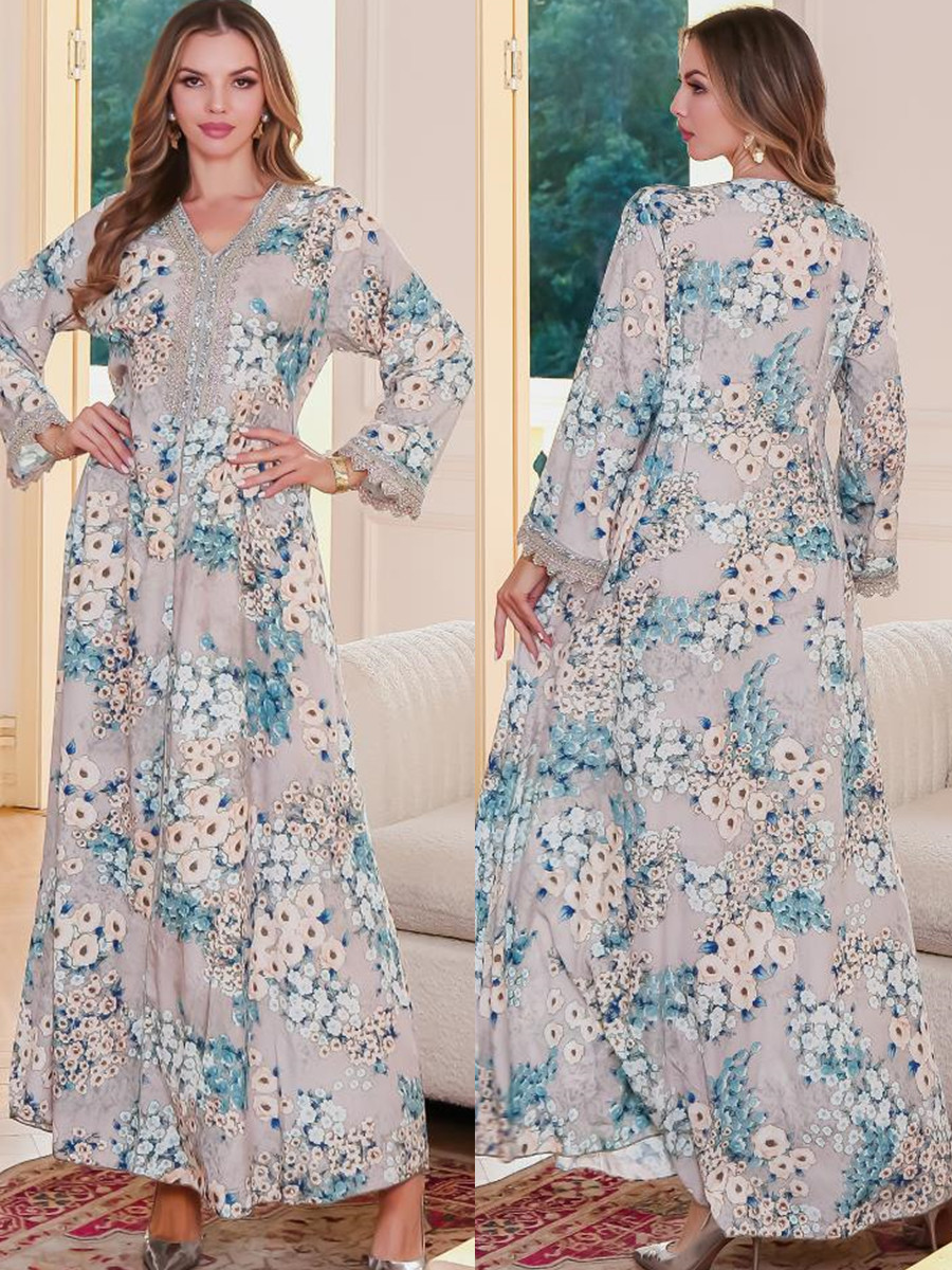 Embroidery Kebaya - Mulheres muçulmanas dubai abaya luxo bordado