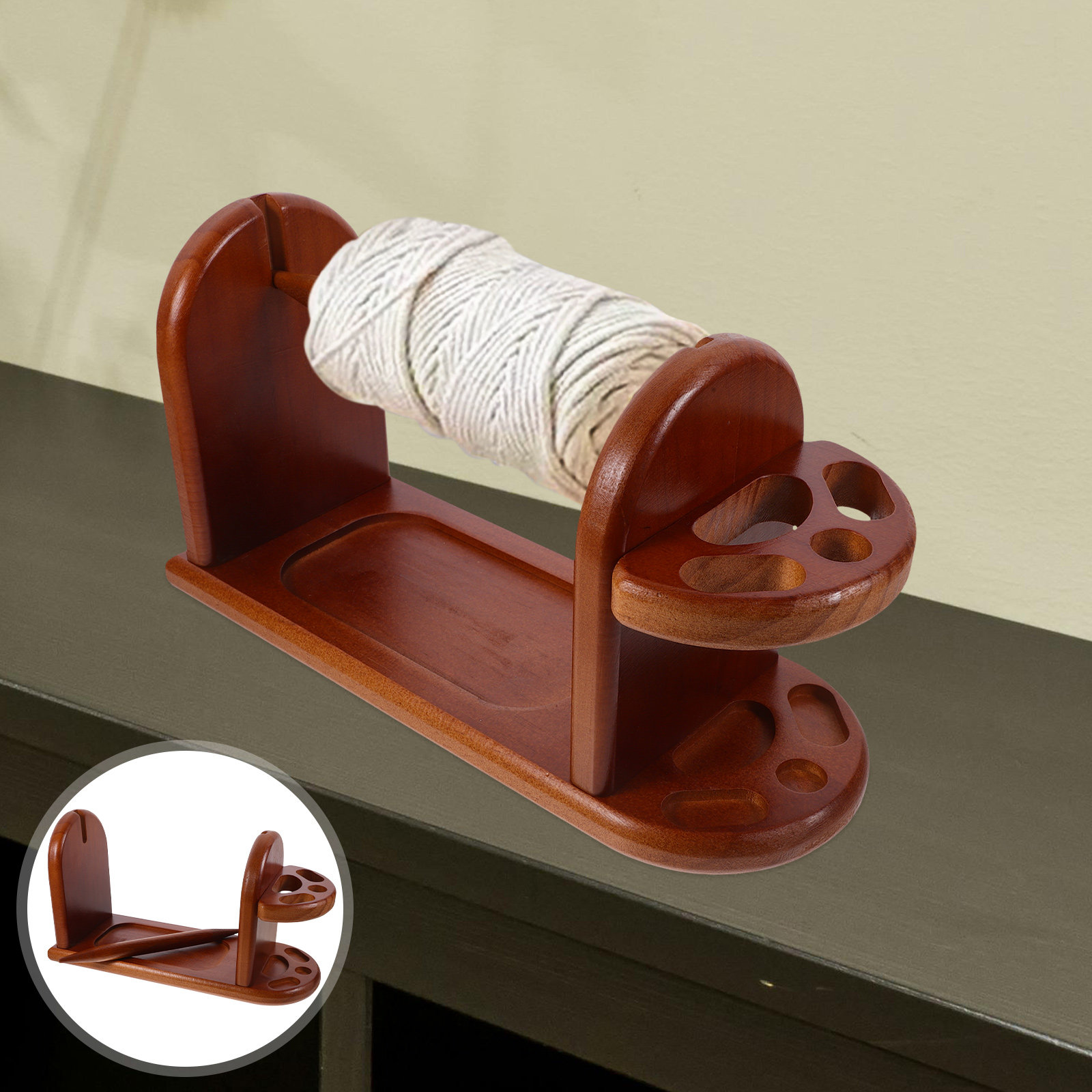 Embroidery Thread Yarn - Suporte de Madeira Robusto para Fios