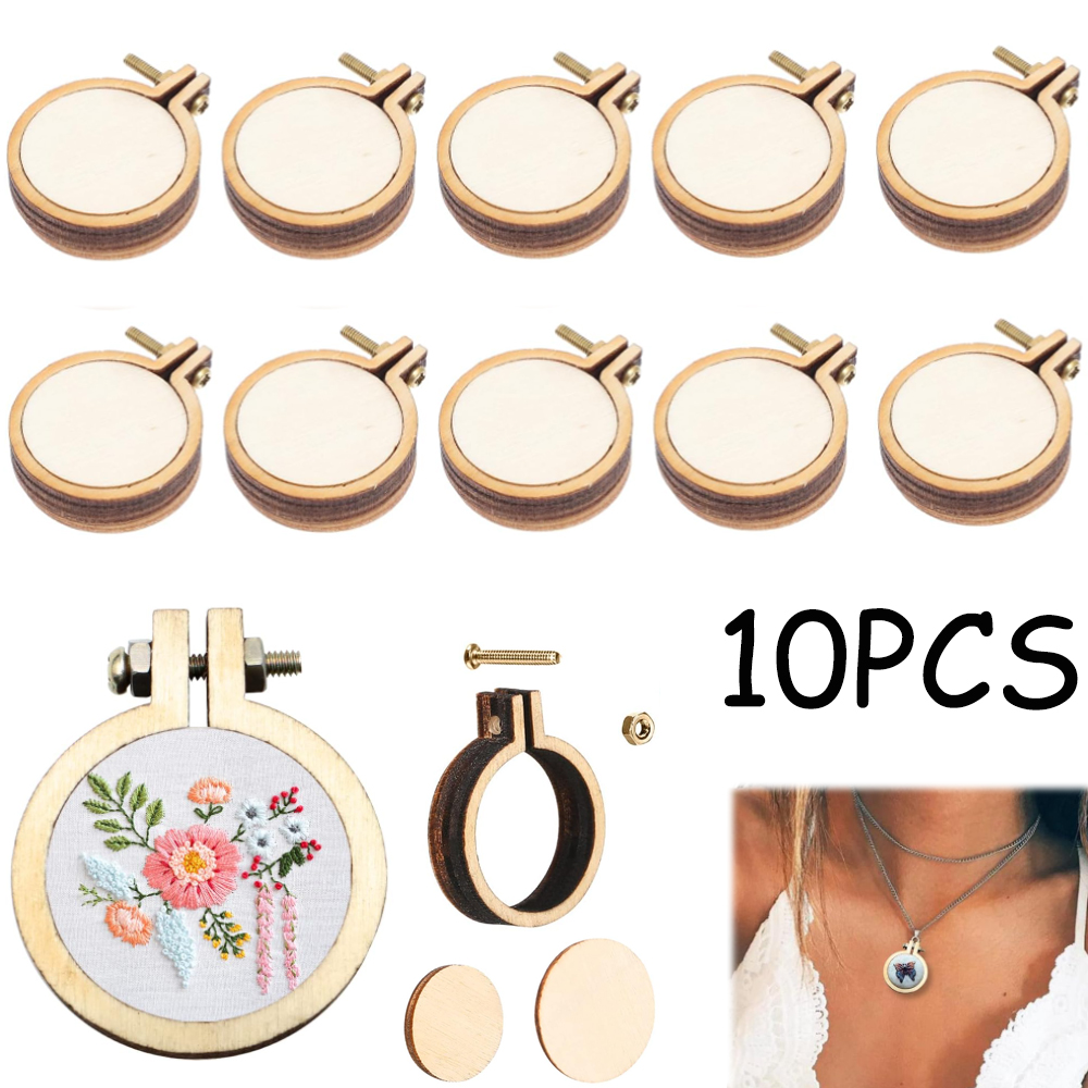 Embroidery Hoop Stand - 10 pçs/set de madeira mini bordado
