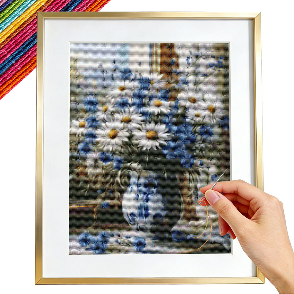Embroidery Guide Paper - Kit de Bordado Ponto Cruz Margaridas