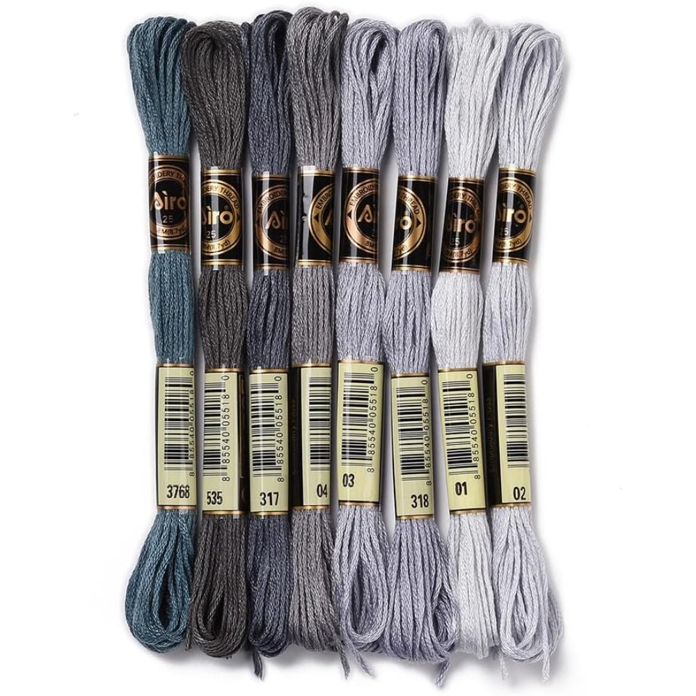 Embroidery Thread Yarn - 8 novelos 70 jardas pulseiras de