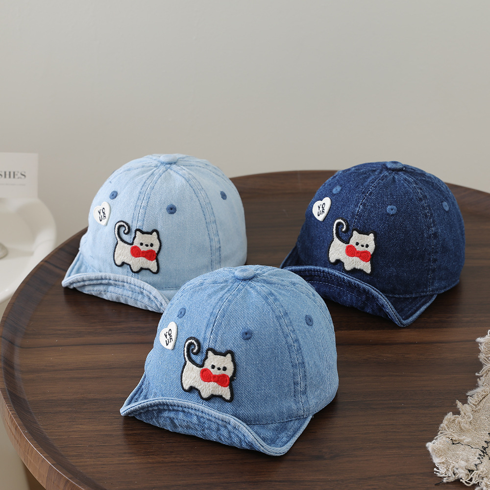 Embroidery Garments - Boné infantil lavável de denim com