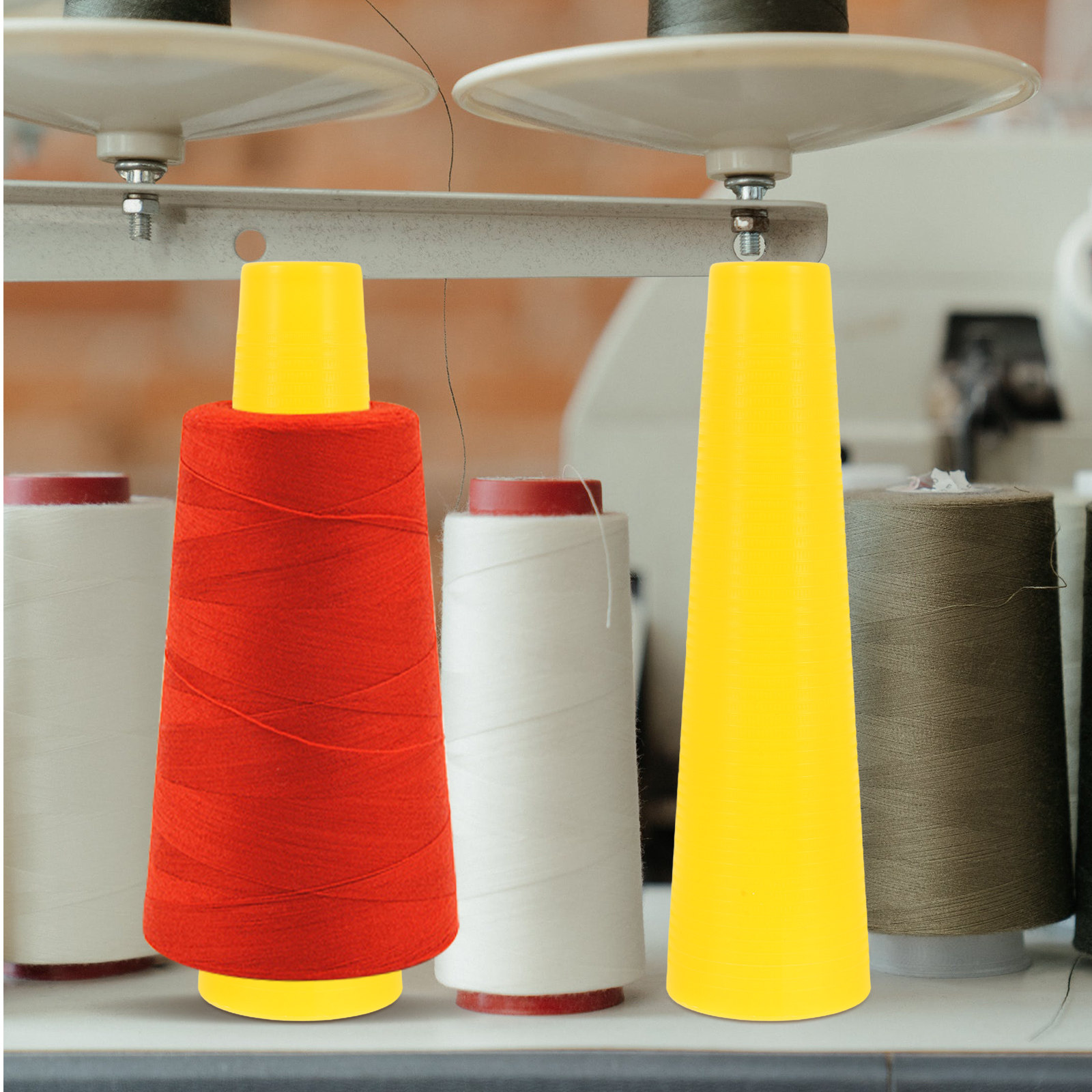 Embroidery Thread Yarn - 10 Peças de Bobinas Plásticas Cónicas