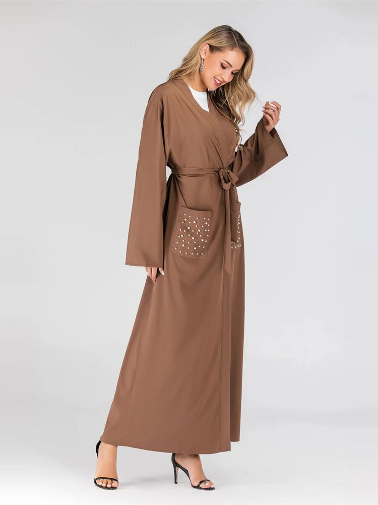 Embroidery Kebaya - Ramadan bordado aberto quimono abaya dubai