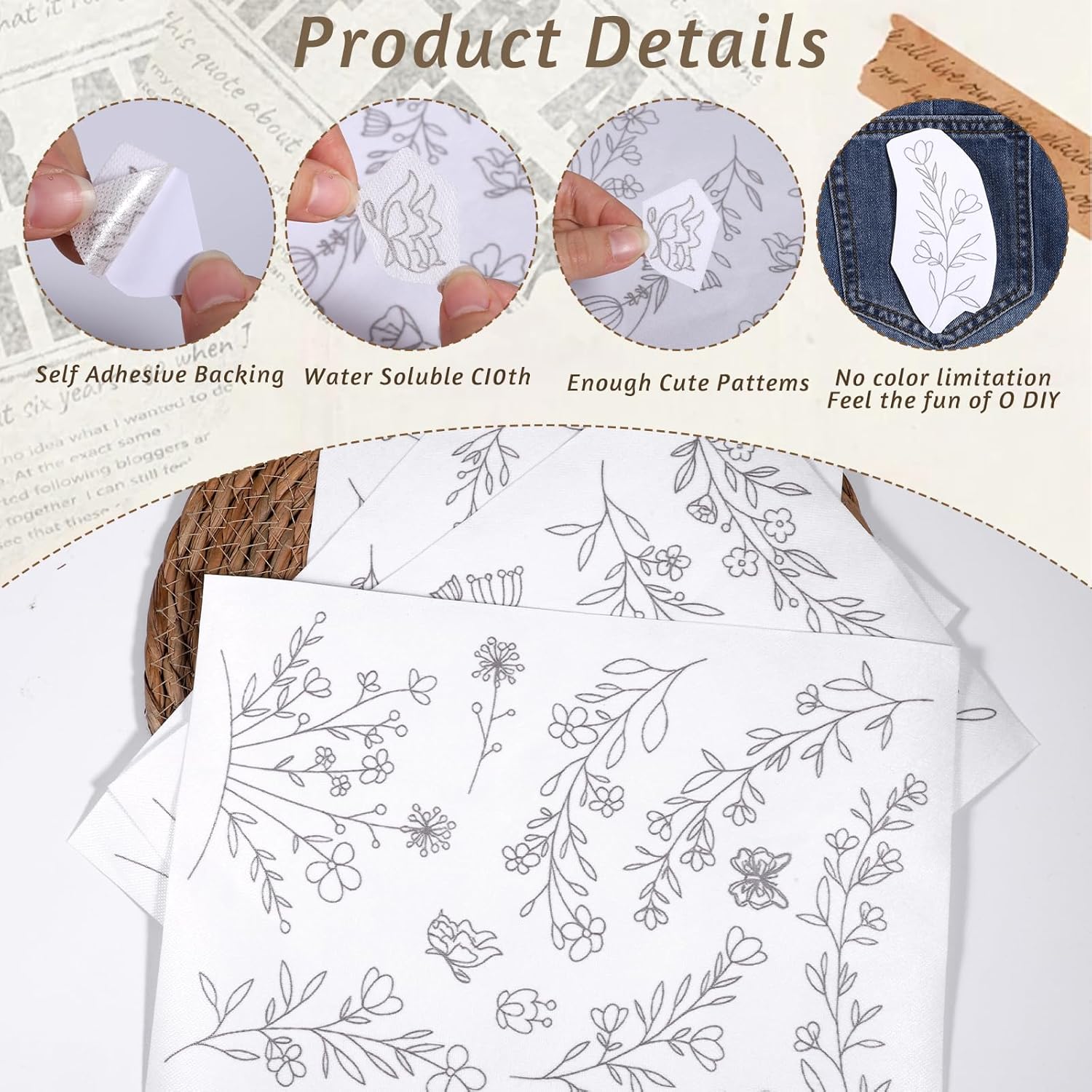 Papel de Bordado Solúvel em Ág - Embroidery Meaning avaliação e preço