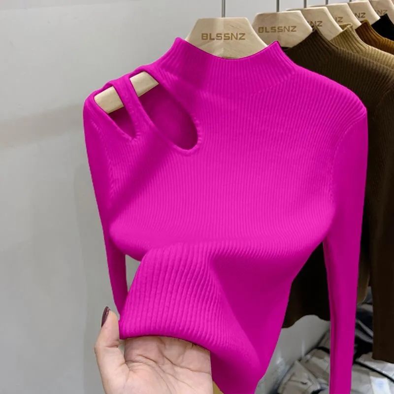 Suéter Feminino de Tricô Gola  - Embroidery Thread Yarn avaliação e preço