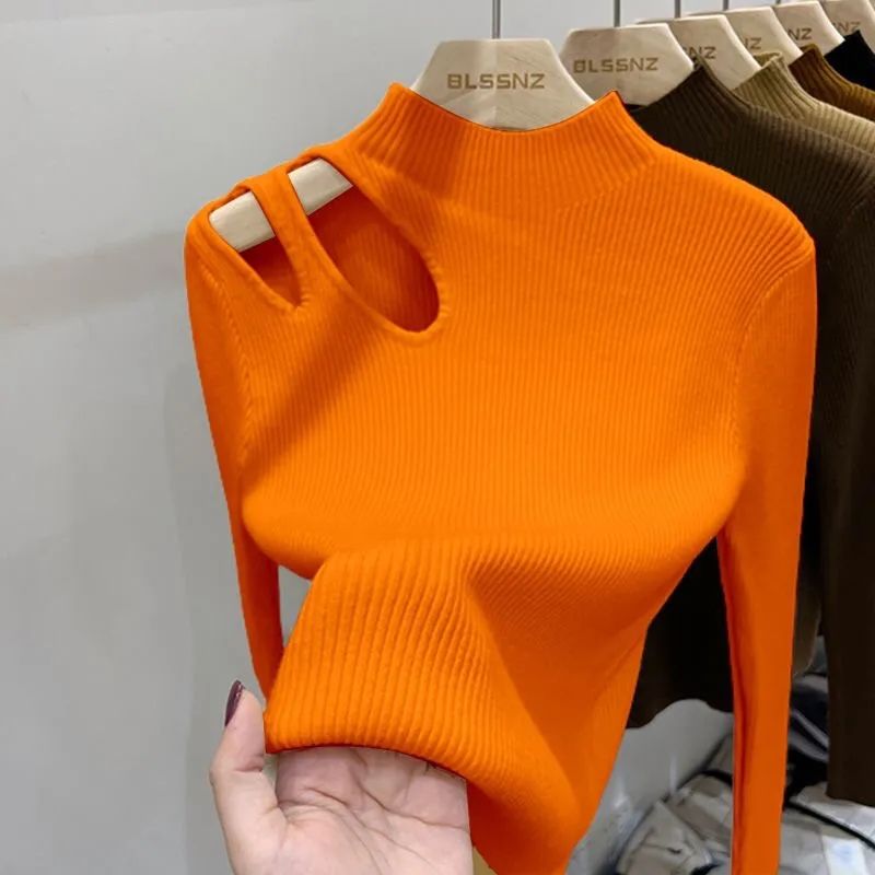 Suéter Feminino de Tricô Gola  - Embroidery Thread Yarn avaliação e preço