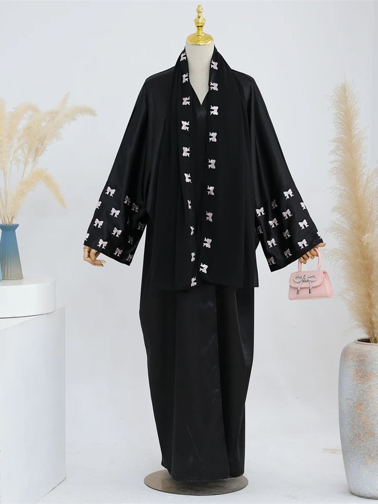 Ramadan coração preto abaya da - Embroidery Kebaya avaliação e preço