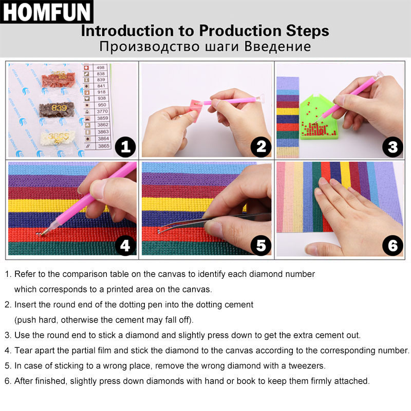 Homfun 5d diamante padrão stra - Embroidery Cross Stitch Patterns avaliação e preço