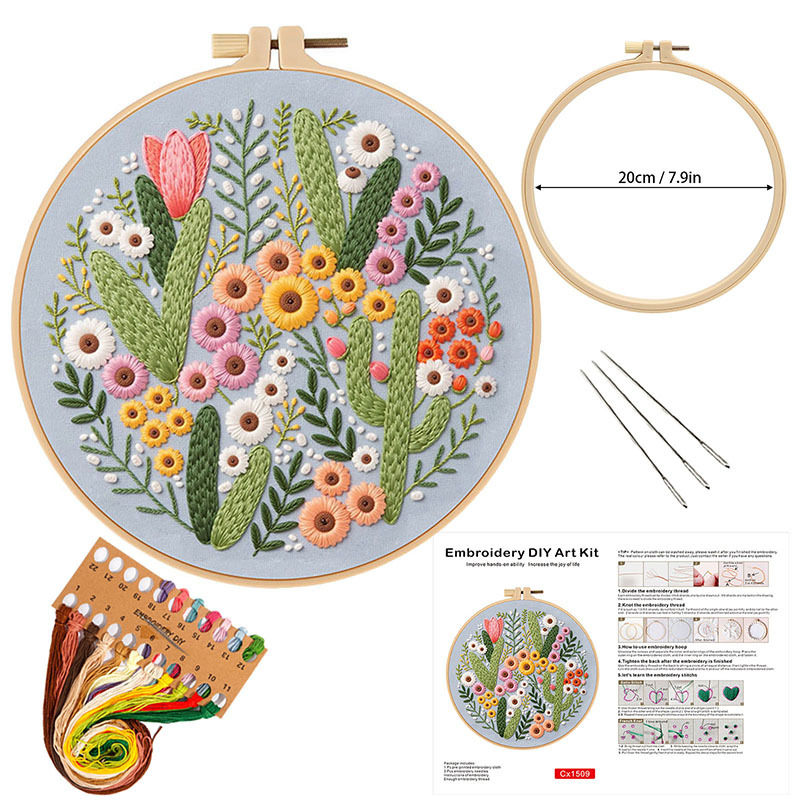 Kit de Bordado DIY de Flores p - Embroidery Guide Paper avaliação e preço