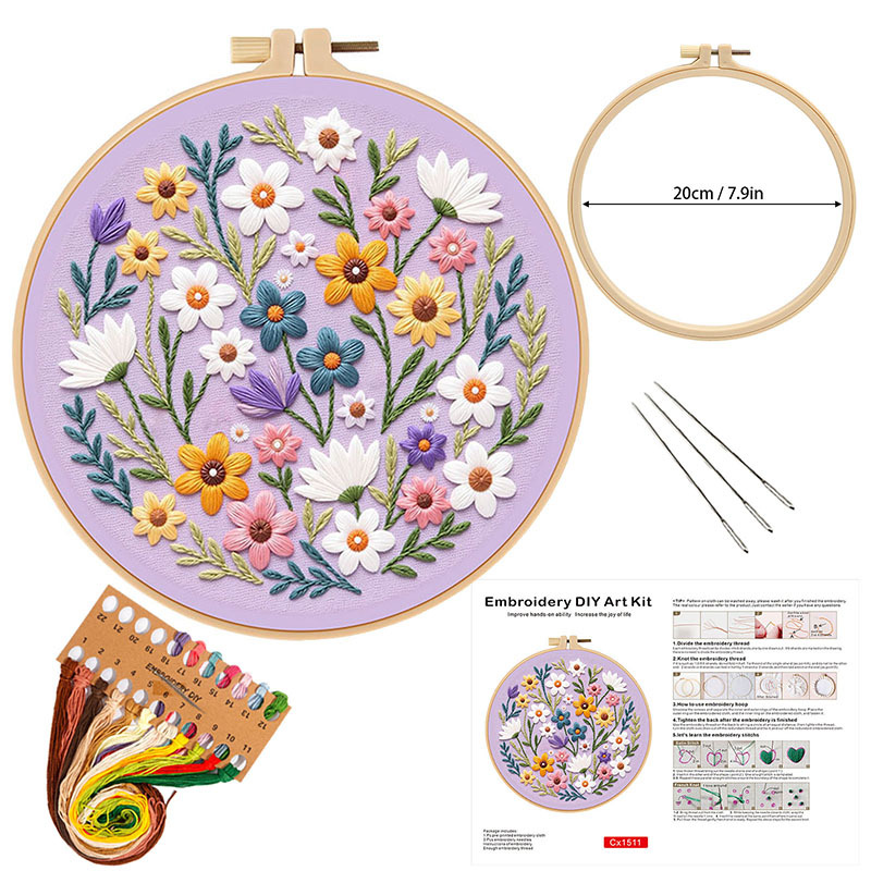 Kit de Bordado DIY de Flores p - Embroidery Guide Paper avaliação e preço
