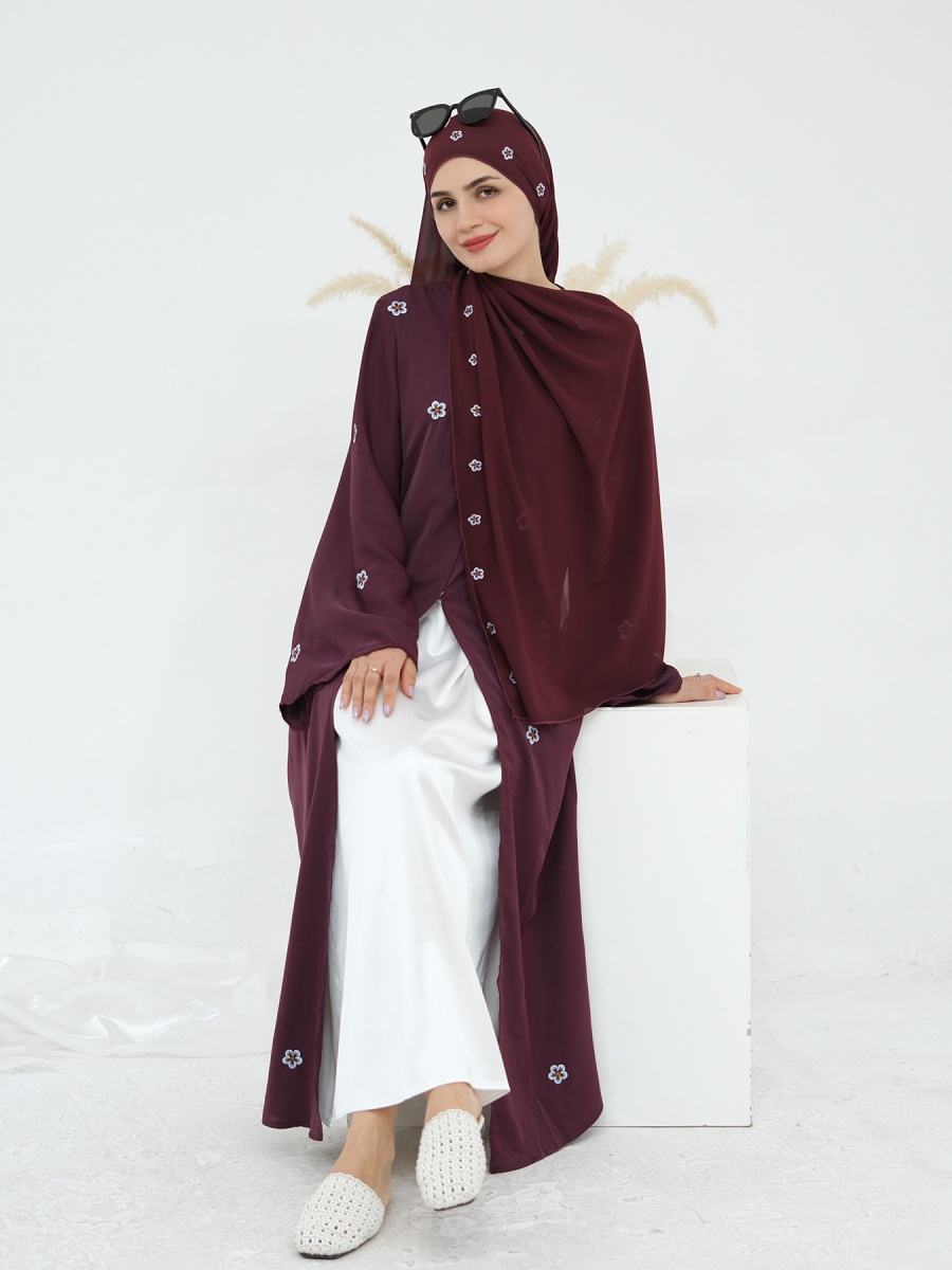 Mulheres muçulmanas dubai abay - Embroidery Kebaya avaliação e preço