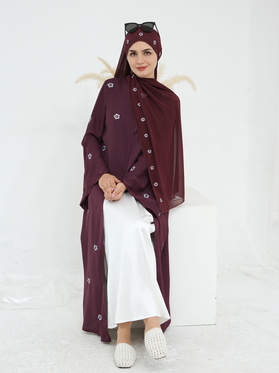 Mulheres muçulmanas dubai abay - Embroidery Kebaya avaliação e preço