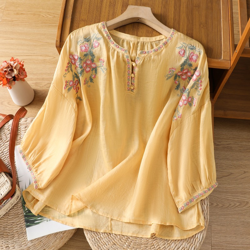 Estilo chinês roupas femininas - Embroidery Class avaliação e preço