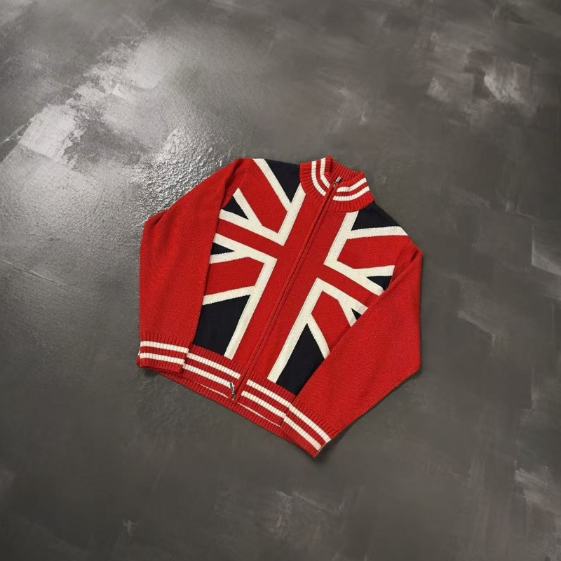 Cardigã de malha com bandeira  - Embroidery Thread Yarn avaliação e preço