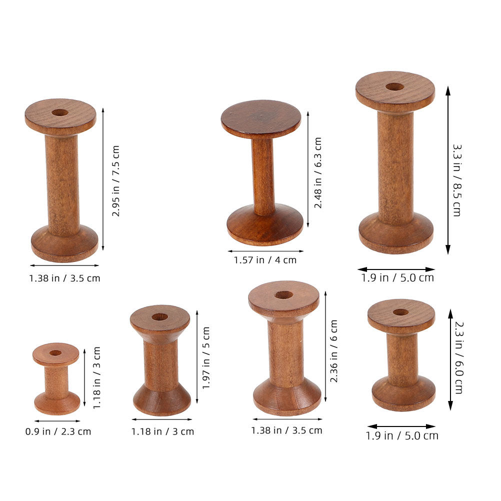 7 Peças de Bobinas de Madeira  - Embroidery Thread Yarn avaliação e preço