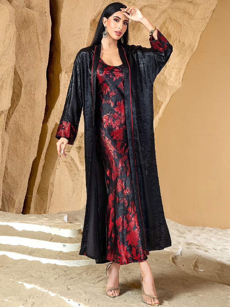 Preto vermelho aberto quimono  - Embroidery Kebaya avaliação e preço