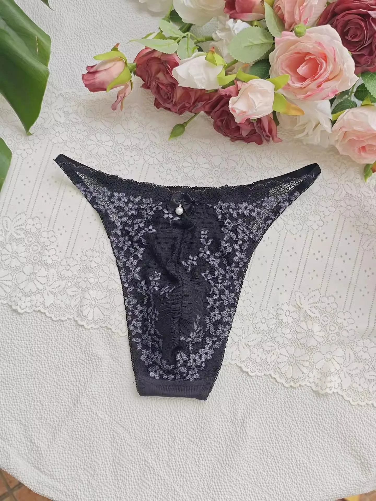 Cueca Masculina de Renda Preta - Embroidery Garments avaliação e preço