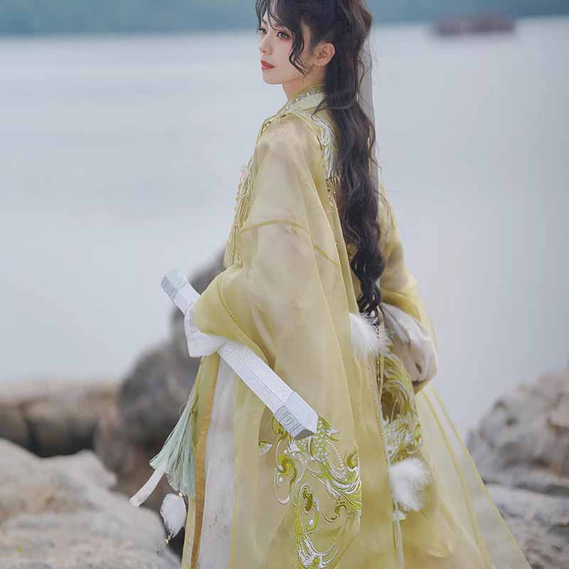 Traje Hanfu de Guerreiro Wuxia - Embroidery Outfit avaliação e preço