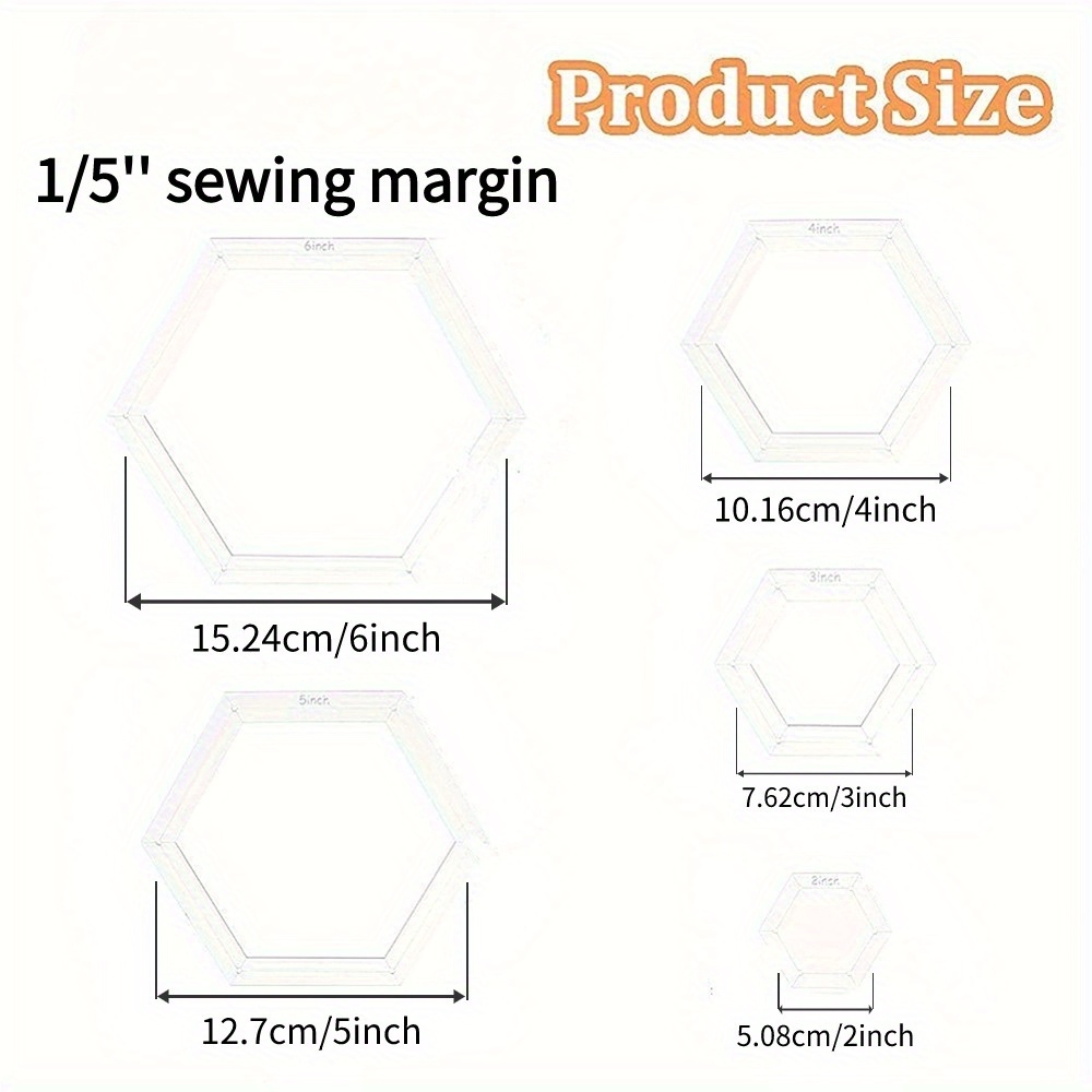 Conjunto de 5 Moldes Hexagonai - Embroidery Service avaliação e preço