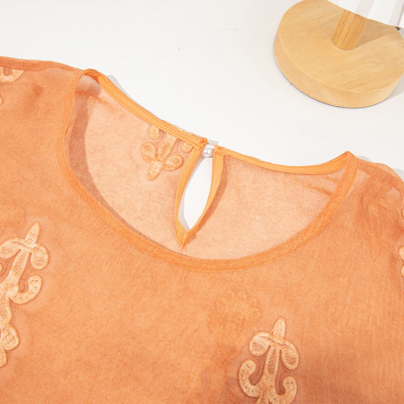 100% seda amoreira blusa femin - Embroidery Class avaliação e preço