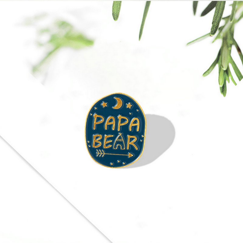 Mamãe papai urso esmalte pinos - Embroidery Logo avaliação e preço