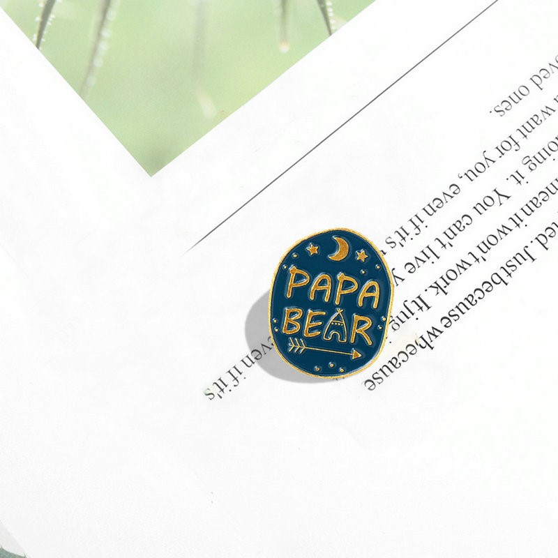 Mamãe papai urso esmalte pinos - Embroidery Logo avaliação e preço