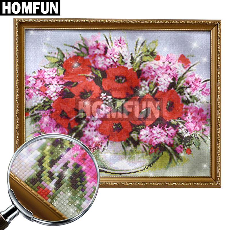 Homfun diamante completo borda - Embroidery Cross Stitch Patterns avaliação e preço