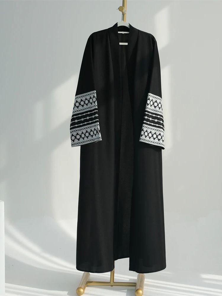 Ramadan eid preto aberto quimo - Embroidery Kebaya avaliação e preço