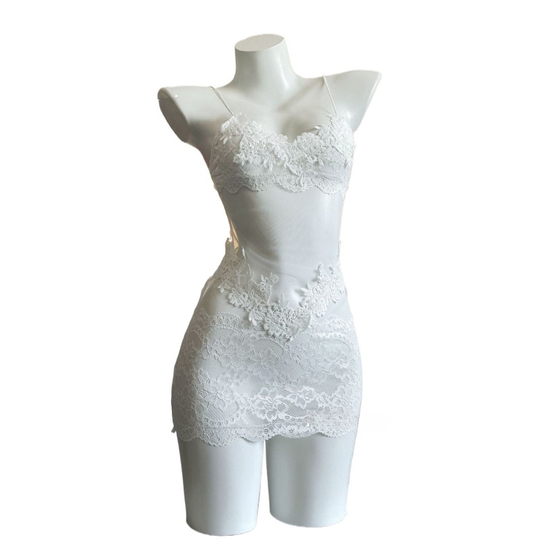 Vestido Sexy de Renda com Bord - Embroidery Outfit avaliação e preço