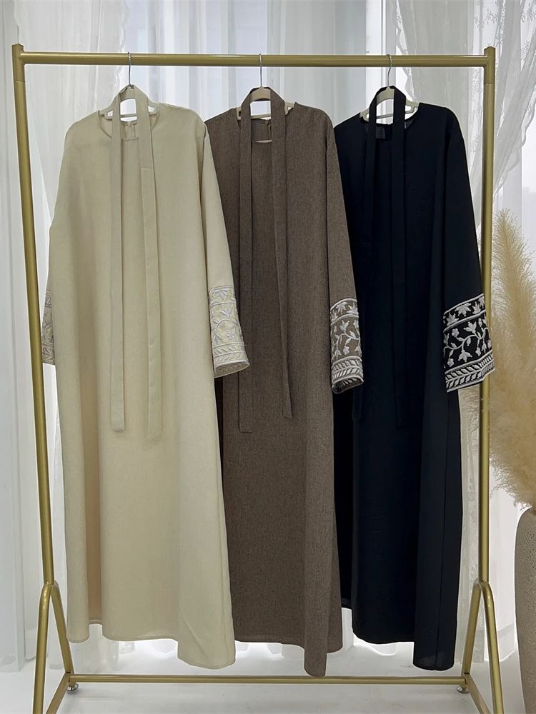 Abaya bordada flor de linho pa - Embroidery Kebaya avaliação e preço