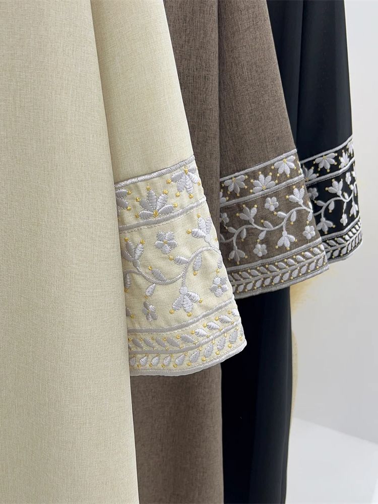 Abaya bordada flor de linho pa - Embroidery Kebaya avaliação e preço