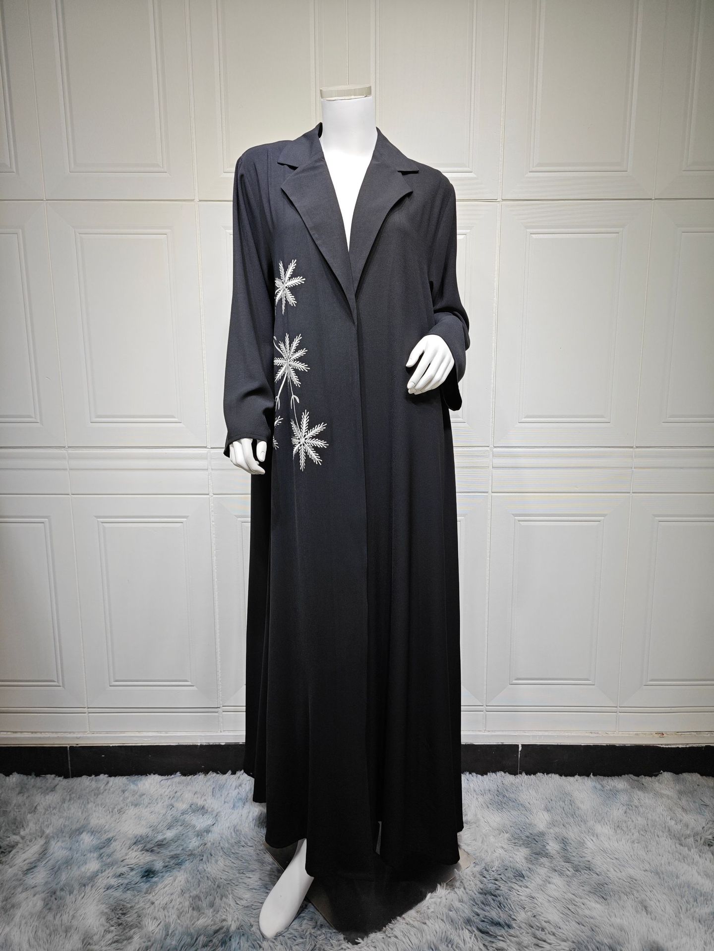 Preto aberto bordado kebaya mu - Embroidery Kebaya avaliação e preço
